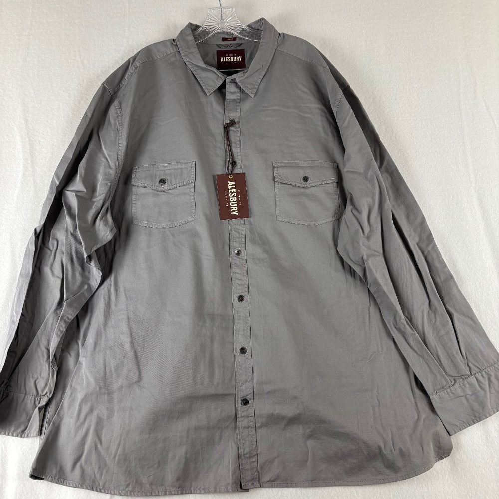 Alesbury Men's Casual Gray Button Down Shirt